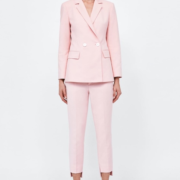 GORGEOUS ZARA Pink Asymmetric Hem Slacks Pants - Picture 2 of 5